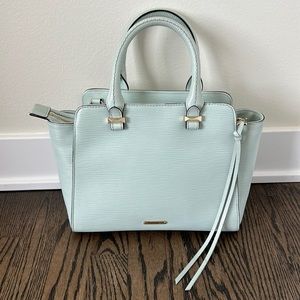 Rebecca Minkoff Mini Avery Tote- Textured Wavy Light Mint / Seafoam blue /green